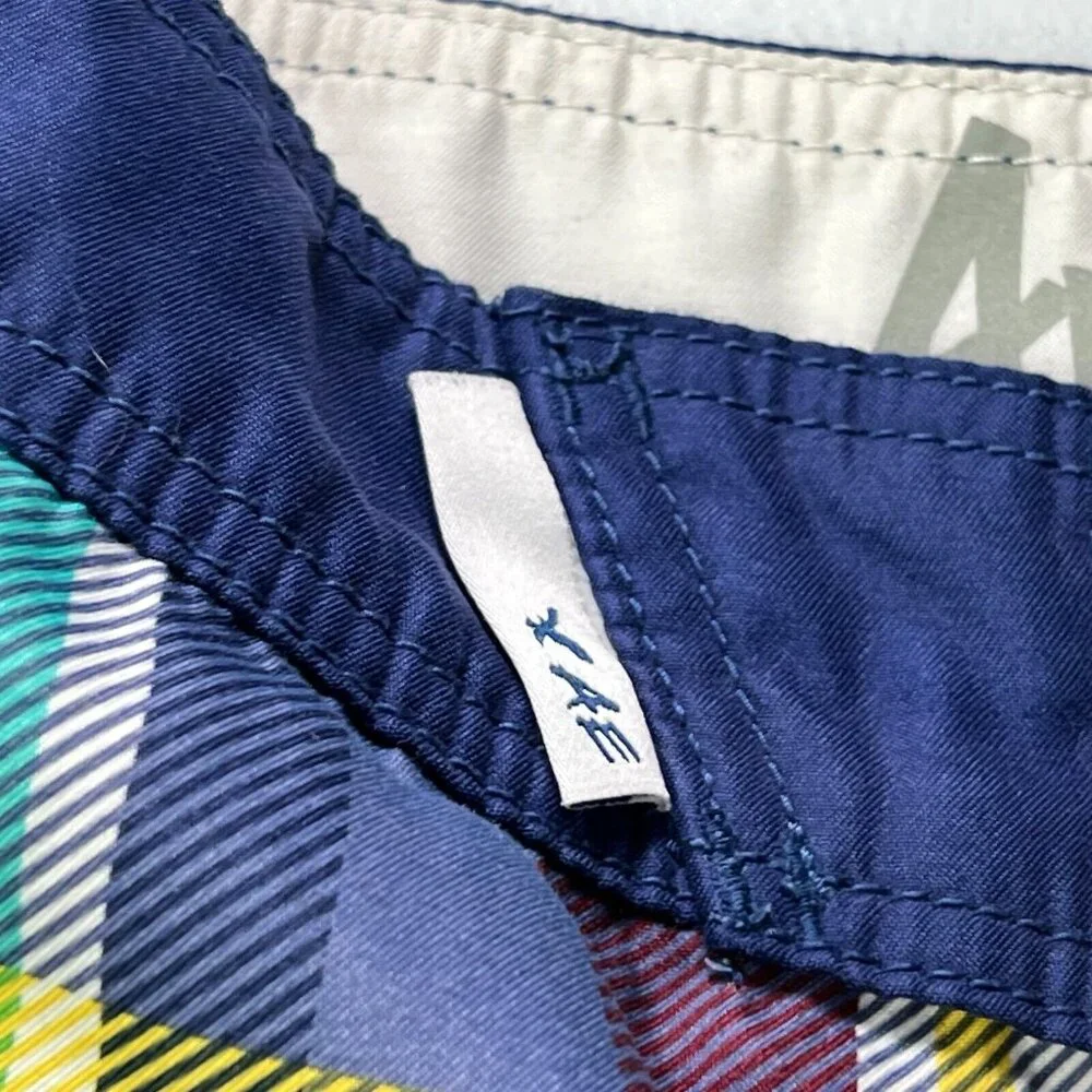 American Eagle Swim Trunks Board Shorts Mens Medium Multicolored Plaid Unlined
